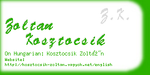 zoltan kosztocsik business card